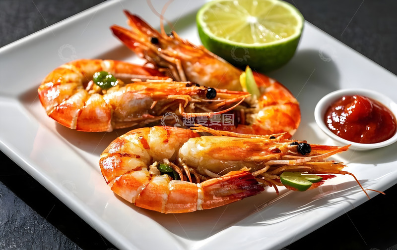 高清大图下载【趣麦麦图】烤大虾美食摄影图