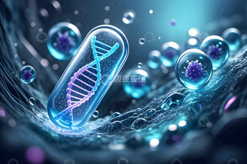 高清大图下载【趣麦麦图】细胞结构微生物研究DNA分子医学摄影2