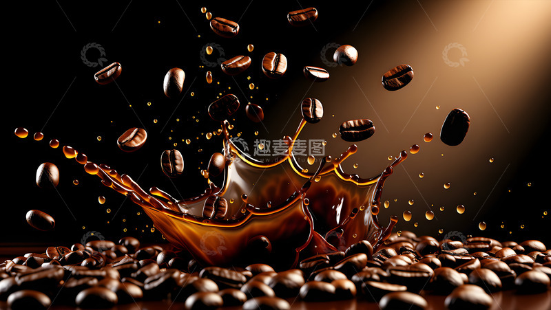 高清大图下载【趣麦麦图】咖啡活力飞溅广告摄影