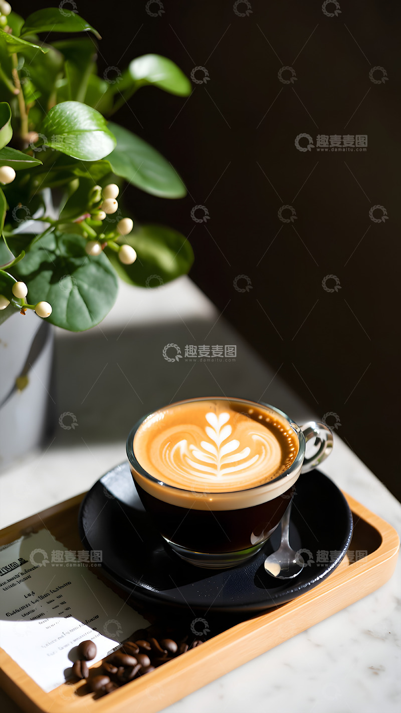 高清大图下载【趣麦麦图】卡布奇诺咖啡饮品摄影图1