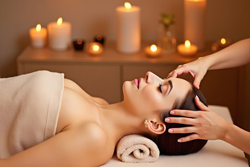 SPA按摩场景摄影图