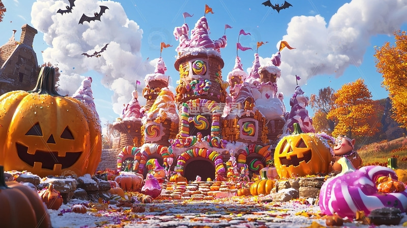 高清大图下载【趣麦麦图】糖果城堡万圣节