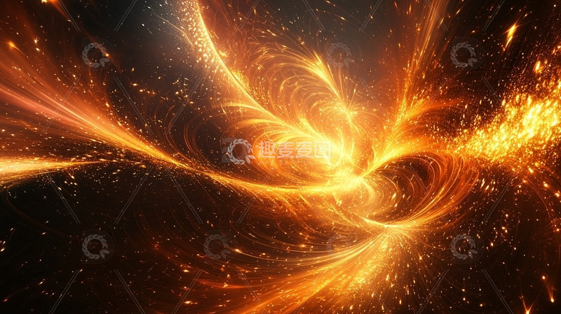 高清大图下载【趣麦麦图】金色能量爆发的轨迹