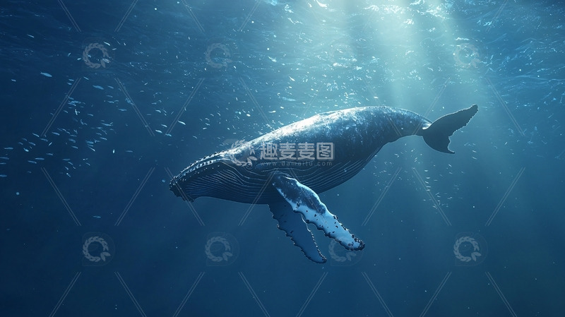 高清大图下载【趣麦麦图】阳光下的鲸鱼
