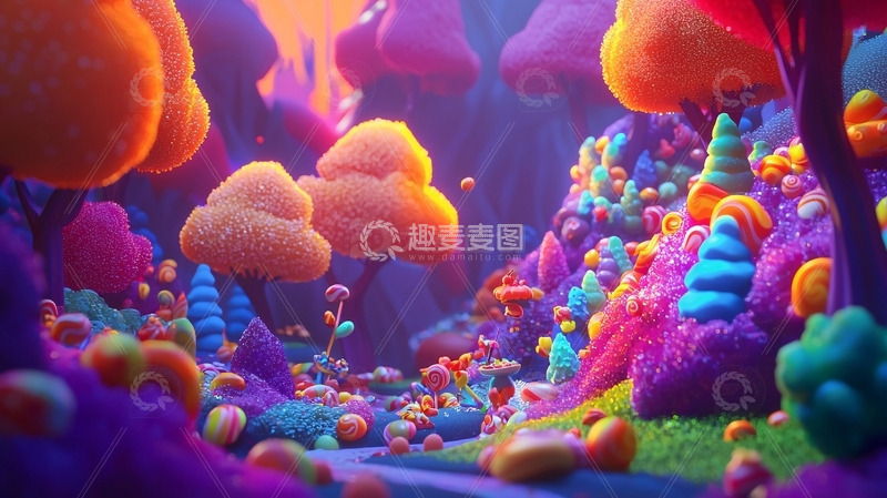 高清大图下载【趣麦麦图】梦幻糖果森林