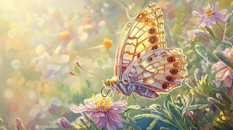 高清大图下载【趣麦麦图】阳光下的蝴蝶花丛