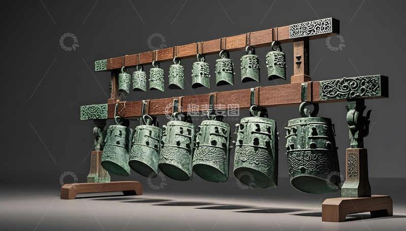 高清大图下载【趣麦麦图】古代编钟艺术陈列摄影