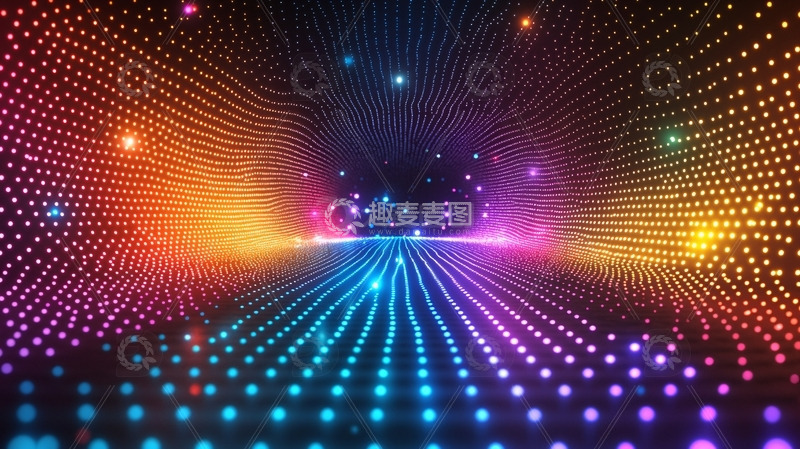 高清大图下载【趣麦麦图】绚丽多彩的点阵空间