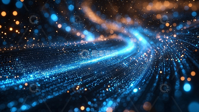 高清大图下载【趣麦麦图】蓝色光点汇聚成流