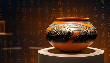 精美古陶罐文物古董摄影图