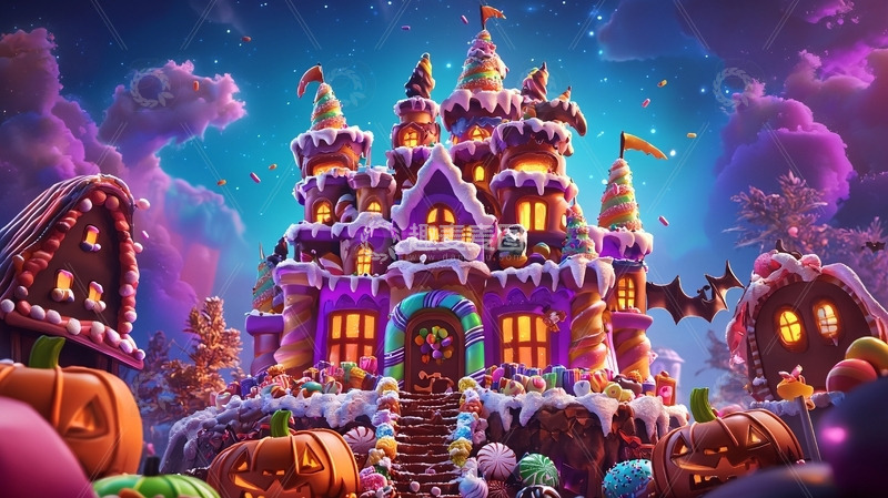 高清大图下载【趣麦麦图】糖果城堡万圣节主题