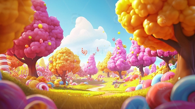高清大图下载【趣麦麦图】彩色梦幻森林