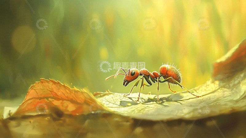 高清大图下载【趣麦麦图】阳光下的红色蚂蚁