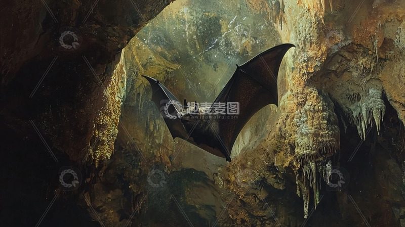 高清大图下载【趣麦麦图】黑暗山洞蝙蝠