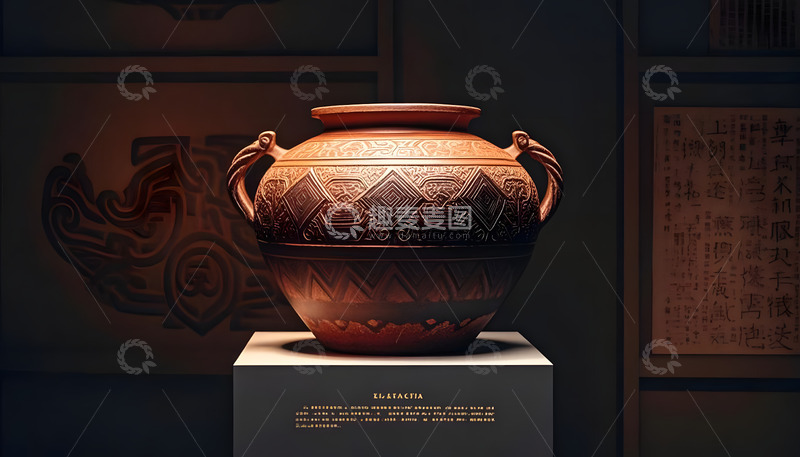 高清大图下载【趣麦麦图】精美古陶罐文物古董摄影图1