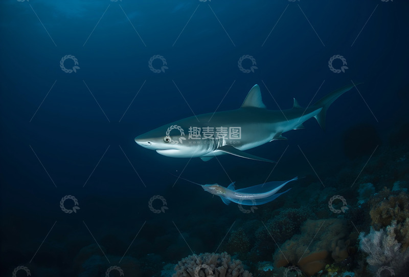 高清大图下载【趣麦麦图】暗夜潜行双髻鲨 