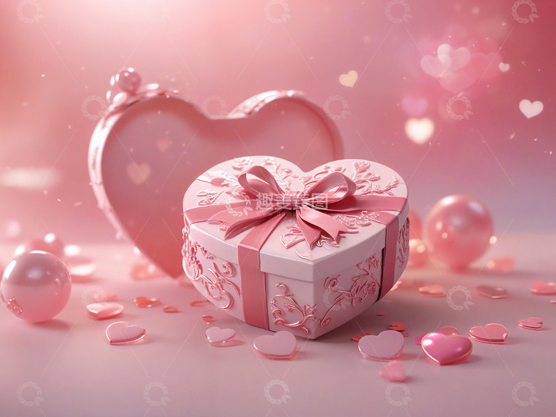 高清大图下载【趣麦麦图】520情人节浪漫粉色礼物礼品盒素材6