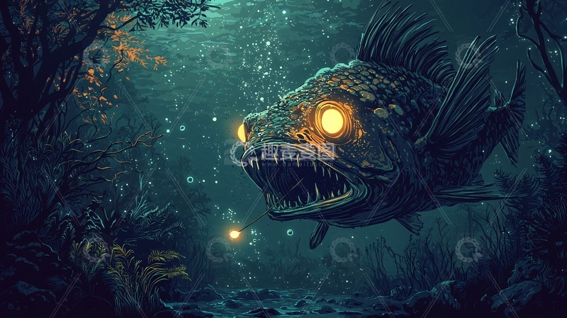 高清大图下载【趣麦麦图】深海巨型怪鱼