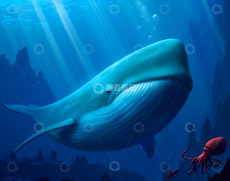 高清大图下载【趣麦麦图】抹香鲸 垂直悬停