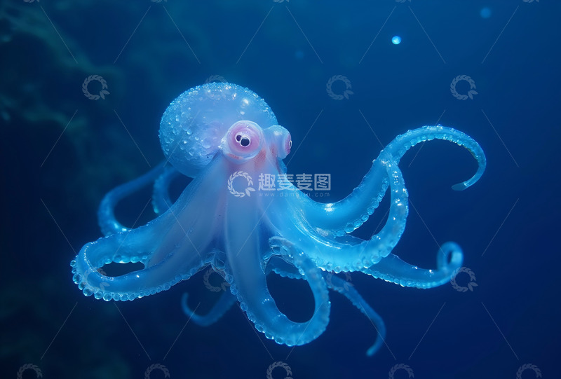 高清大图下载【趣麦麦图】透明玻璃章鱼  1