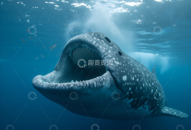 高清大图下载【趣麦麦图】鲸鲨 斑纹巨口  