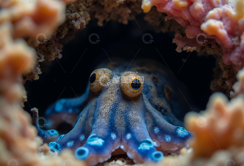 高清大图下载【趣麦麦图】-透明玻璃章鱼  