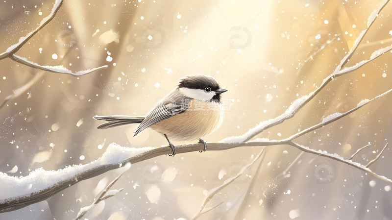 高清大图下载【趣麦麦图】雪中鸟儿