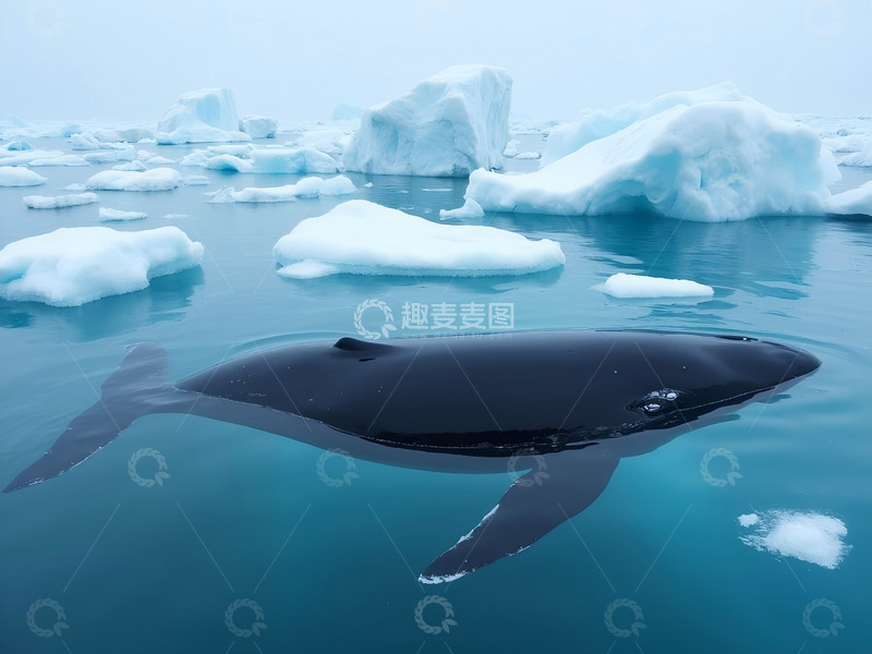 高清大图下载【趣麦麦图】弓头鲸 厚脂耐寒 