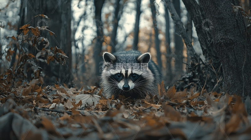 高清大图下载【趣麦麦图】森林浣熊