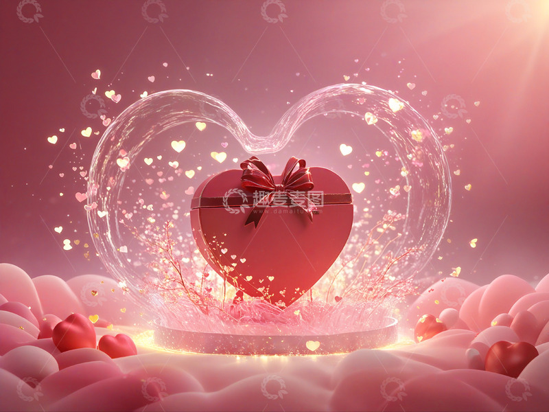高清大图下载【趣麦麦图】520情人节浪漫粉色礼物礼品盒素材5