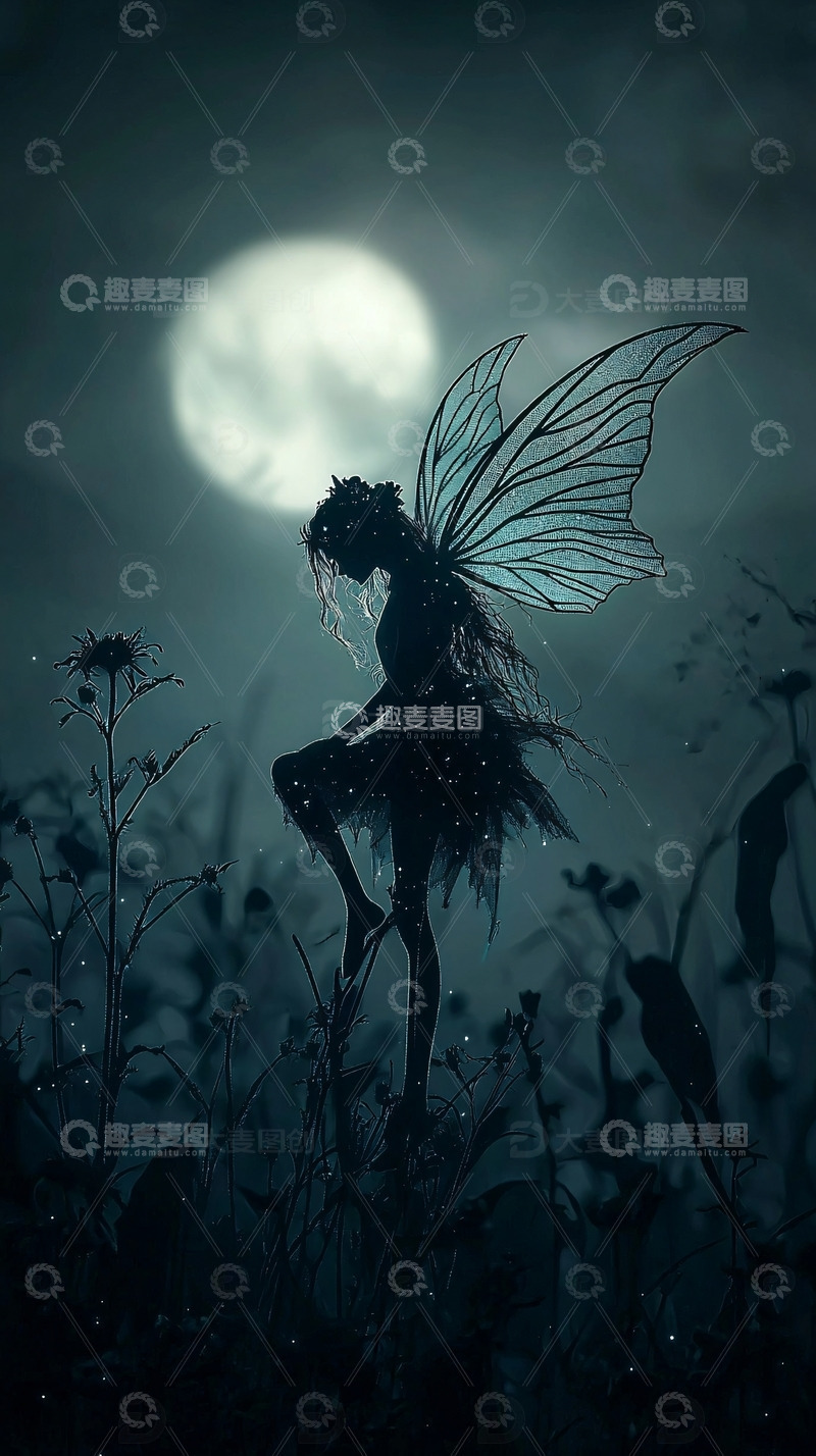 高清大图下载【趣麦麦图】月光下的黑暗精灵