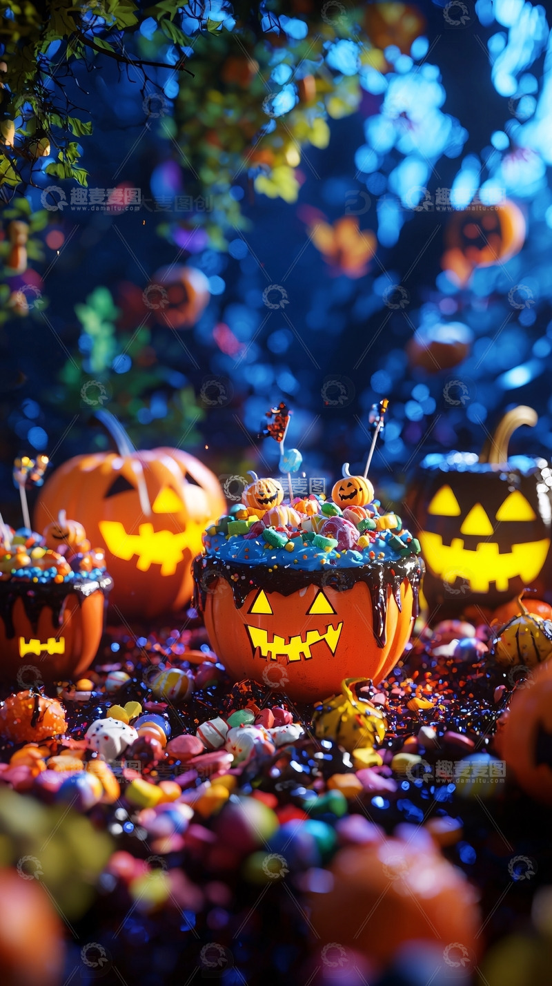 高清大图下载【趣麦麦图】万圣节南瓜糖果派对