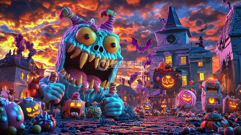 高清大图下载【趣麦麦图】卡通怪物