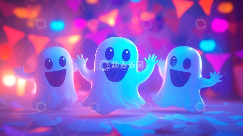 高清大图下载【趣麦麦图】可爱卡通幽灵