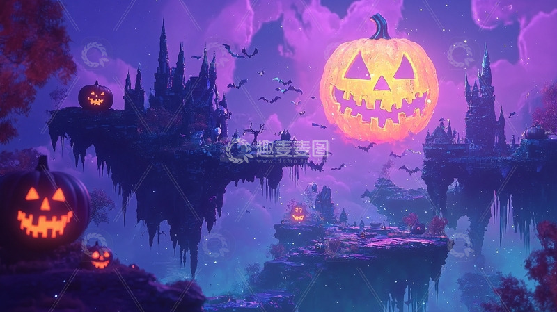 高清大图下载【趣麦麦图】万圣节南瓜城堡