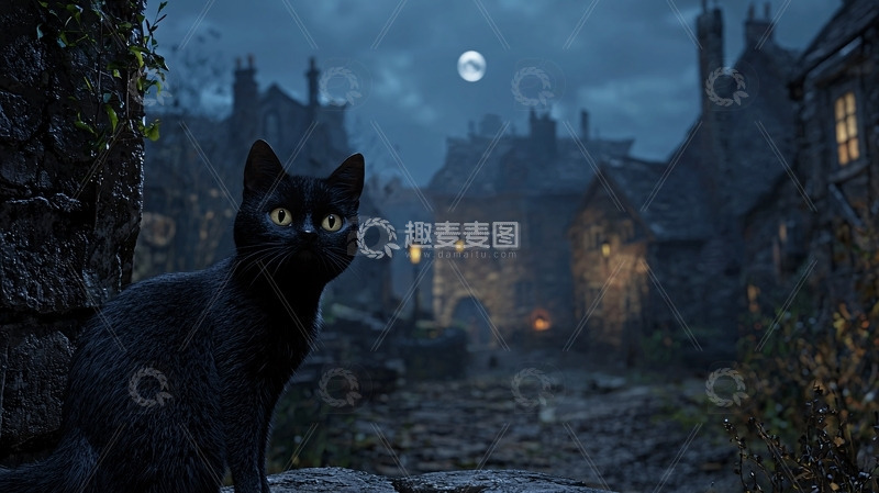 高清大图下载【趣麦麦图】黑猫