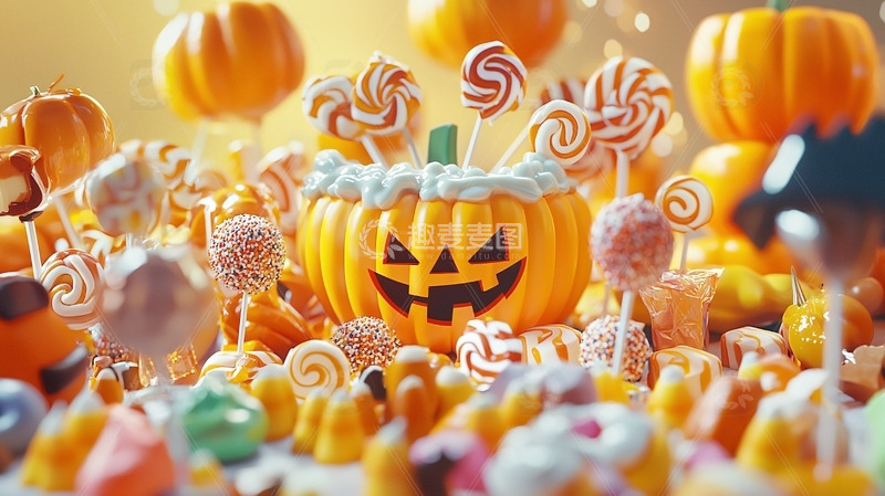 高清大图下载【趣麦麦图】万圣节南瓜糖果派对