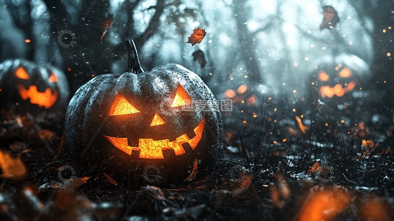 高清大图下载【趣麦麦图】黑暗森林南瓜灯