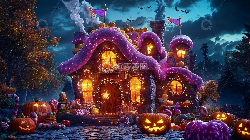 高清大图下载【趣麦麦图】梦幻糖果屋