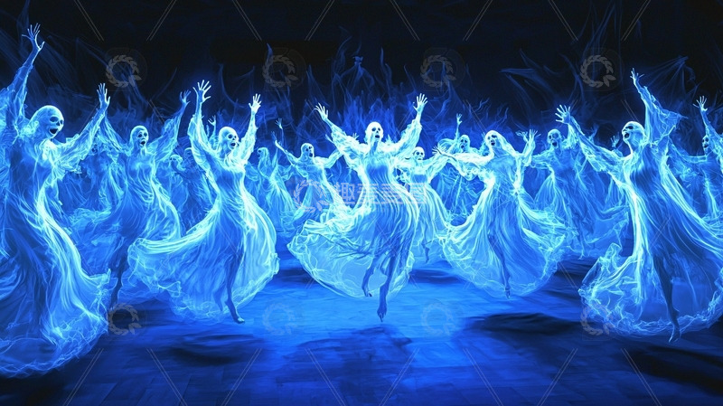 高清大图下载【趣麦麦图】蓝火精灵舞蹈