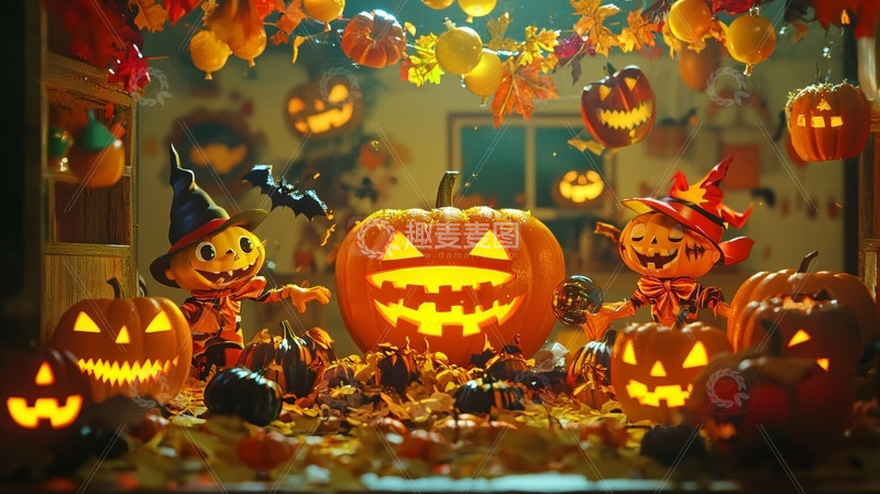 高清大图下载【趣麦麦图】万圣节南瓜灯1