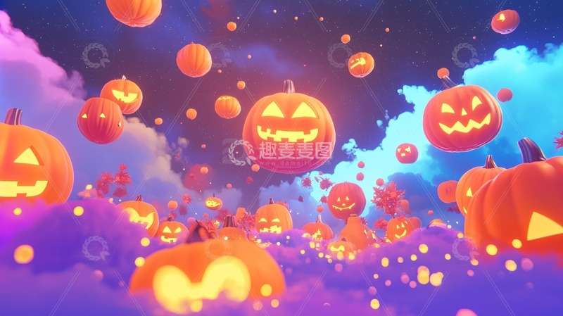 高清大图下载【趣麦麦图】梦幻南瓜灯