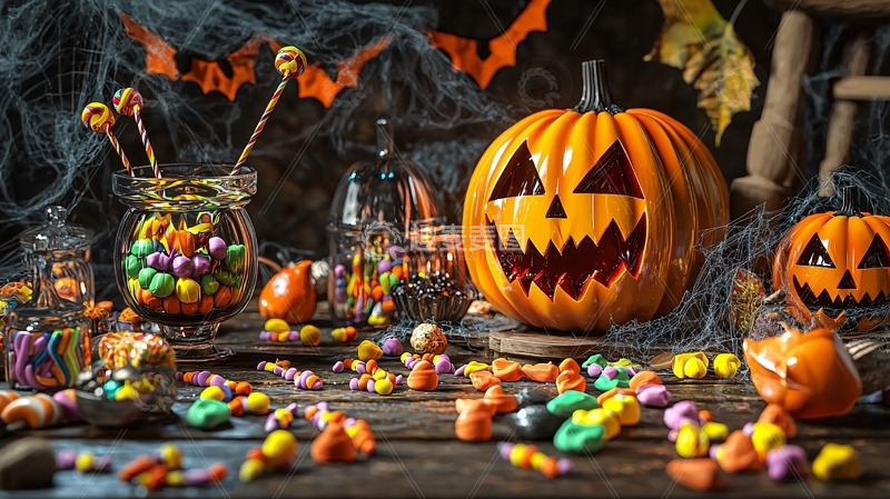 高清大图下载【趣麦麦图】万圣节南瓜糖果派对