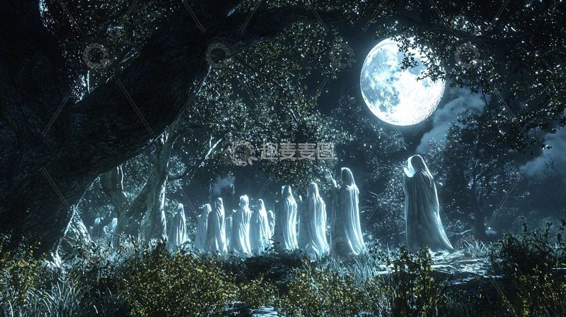 高清大图下载【趣麦麦图】月光森林仙女