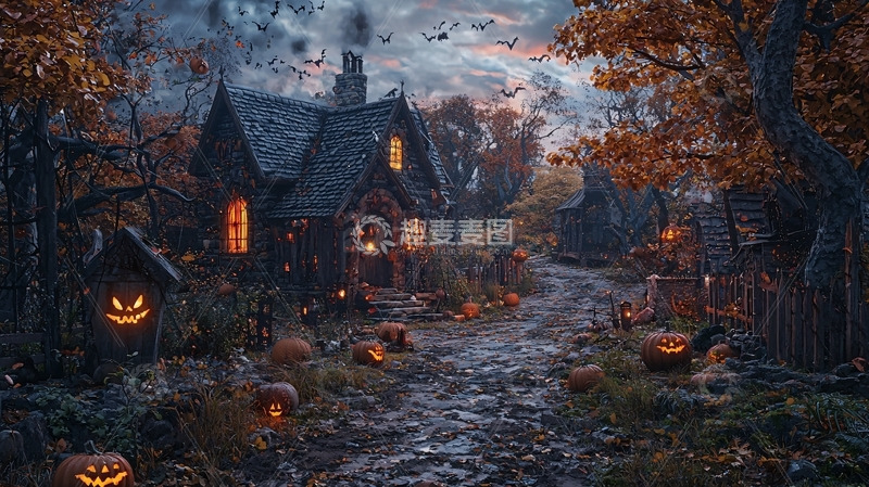 高清大图下载【趣麦麦图】万圣节主题恐怖小屋