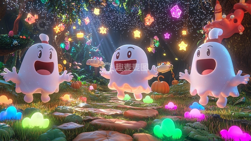 高清大图下载【趣麦麦图】快乐的小幽灵