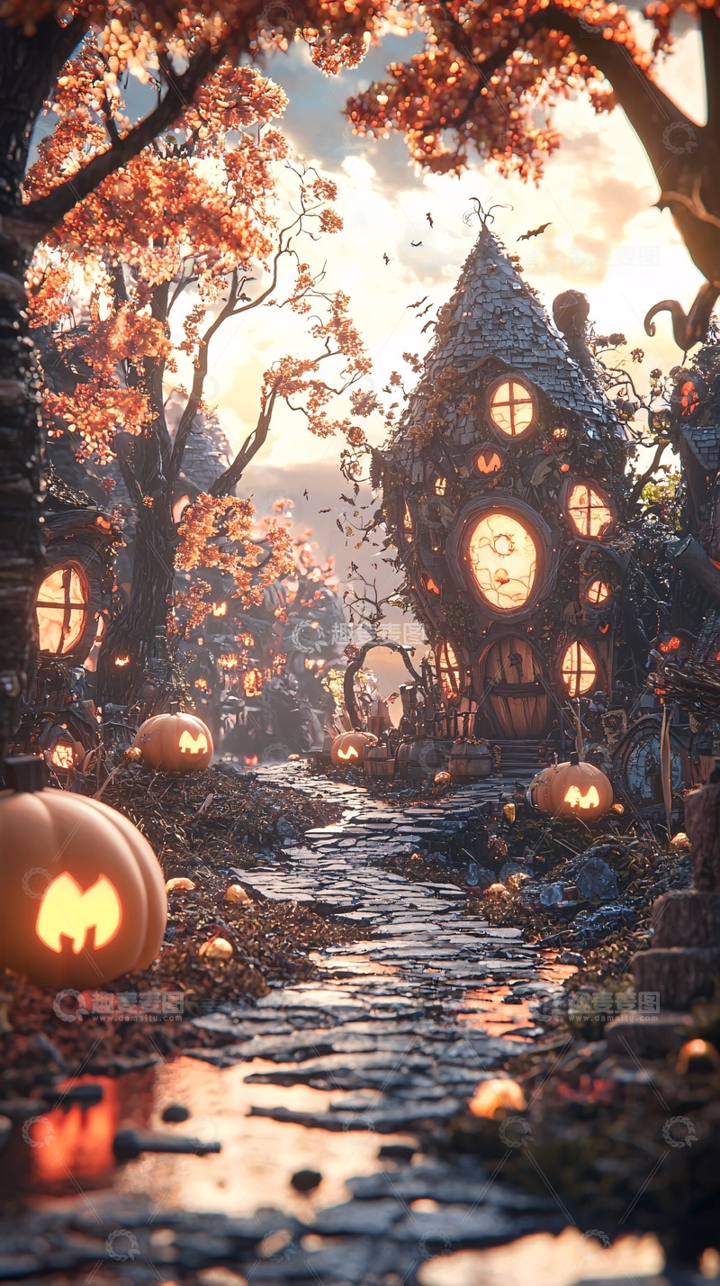 高清大图下载【趣麦麦图】秋日童话南瓜屋