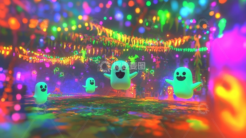 高清大图下载【趣麦麦图】彩色鬼魂派对