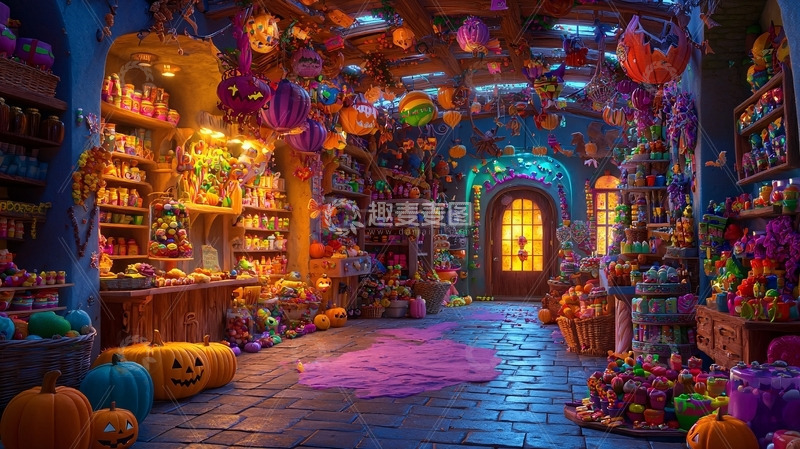 高清大图下载【趣麦麦图】万圣节主题糖果店