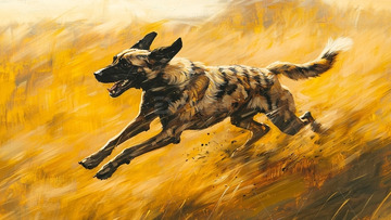 奔跑的非洲野犬